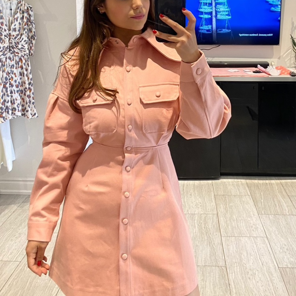 Super cute pink denim dress